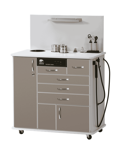 MTI TC100CS Cabinet – Sit-down with Side Storage, Standard Configuration 1, For Exam and Treatment Rooms
