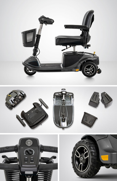 Pride Revo 2.0 3-Wheel Mobility Scooter – 400 lb Capacity, USB Port & Smooth Suspension Ride