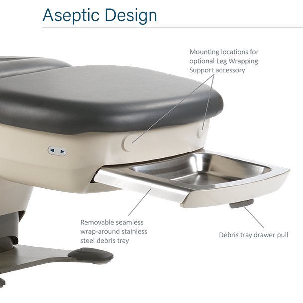 MTI 529 Podiatry Chair – ADA Compliant, 725 lbs. Patient Capacity, Power Lift with Coordinated Leg Rest