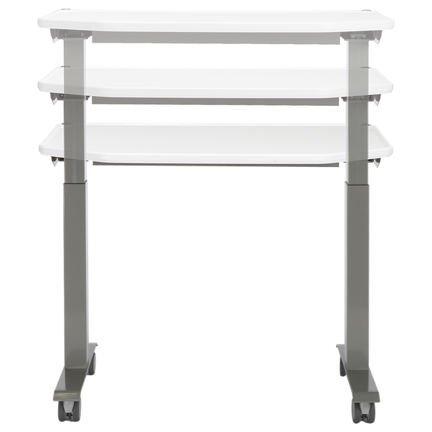 MTI 700 Mobile Instrument Table – Adjustable Height, Ultra White Top, 200 lb Capacity, For Surgery and