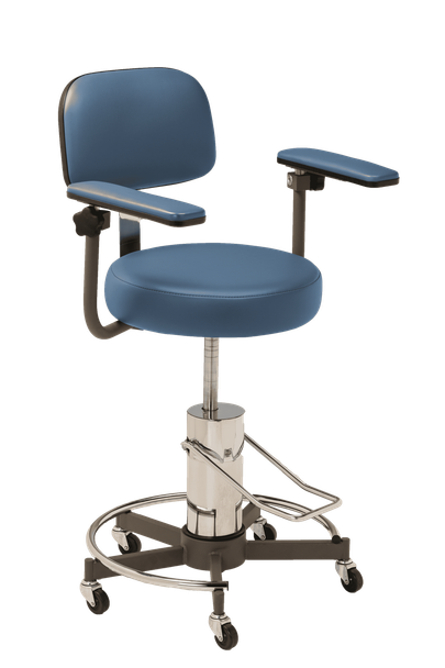 MTI 331 Stool – Hydraulic Pump with Twin Arms & Ergo Backrest, 325 lbs. Capacity, For Exam and Procedure Rooms