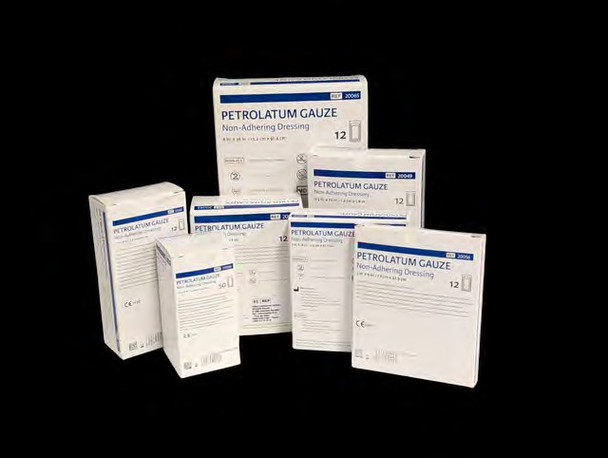 Gentell Petrolatum Gauze Dressings – 1 in x 8 in to 6 in x 36 in Sizes, Boxes of 4 or 6 or 12