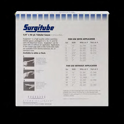 Gentell Surgitube Tubular Gauze for Use without Applicators – 8 in x 15 in Size, Boxes of 1