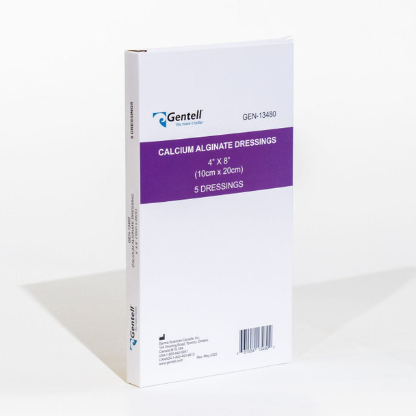 Gentell Calcium Alginate Dressings – 2 in x 2 in to 10 in x 10 in Sizes, Boxes of 50, Sterile