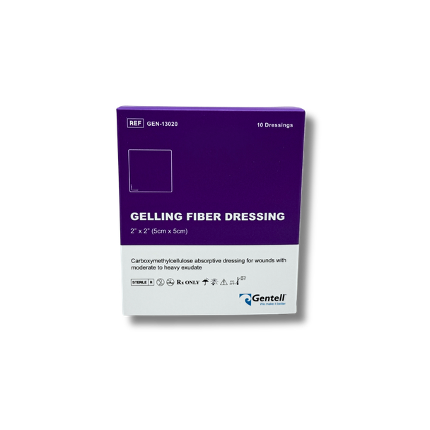 Gentell Gelling Fiber Dressing – 2 in x 2 in to 6 in x 6 in Sizes, Boxes of 10 or 50, Genuine Gentell Product