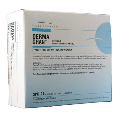 Gentell Dermagran B Hydrophilic Wound Dressings – 2 in x 2 in to 8 in x 4 in Sizes, Boxes of 4 or 8 or 12