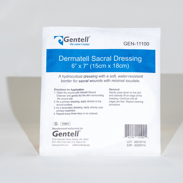 Gentell Dermatell Hydrocolloid Wound Dressings – 4 in x 4 in to 6 in x 7 in Sizes, Boxes of 50