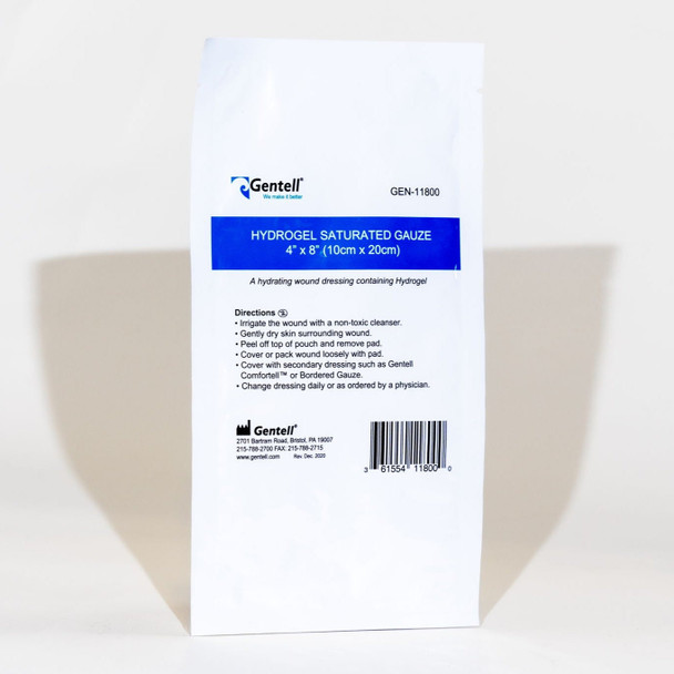 Gentell Hydrogel Saturated Gauze – 2 in x 2 in to 4 in x 8 in Sizes, Boxes of 30, For Advanced Wound Care