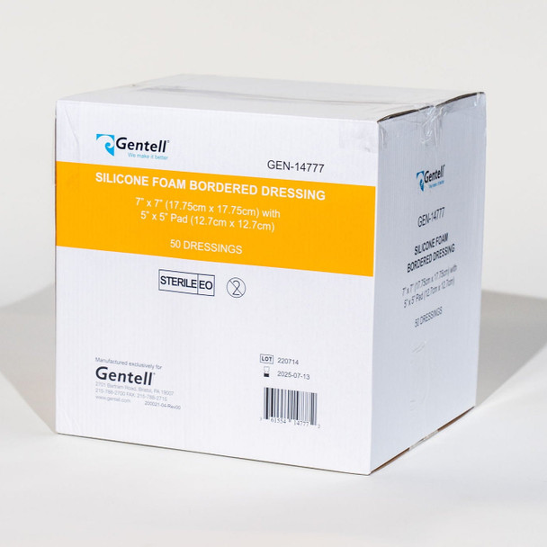 Gentell Silicone Foam Bordered Dressings – 4 in x 4 in to 9 in x 9 in Sizes, Boxes of 50, For Wound Care Teams