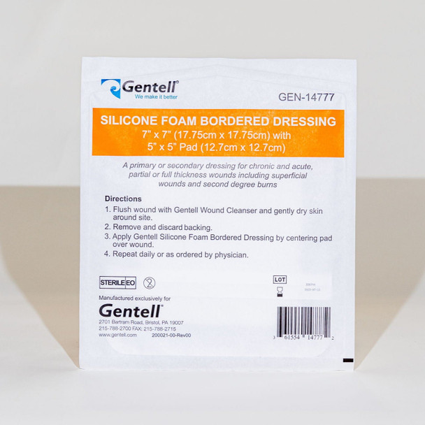 Gentell Silicone Foam Bordered Dressings – 4 in x 4 in to 9 in x 9 in Sizes, Boxes of 50, For Wound Care Teams