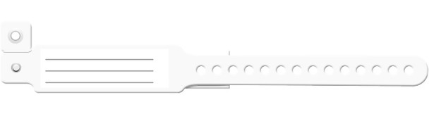 Medical ID Solutions 340 Series Adult/Pediatric Vinyl Wideface Insert Wristbands – One-Time-Use snap closure