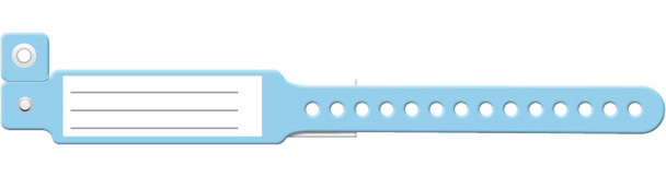 Medical ID Solutions 340 Series Adult/Pediatric Vinyl Wideface Insert Wristbands – One-Time-Use snap closure