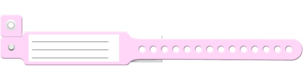 Medical ID Solutions 340 Series Adult/Pediatric Vinyl Wideface Insert Wristbands – One-Time-Use snap closure