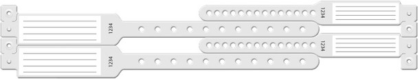 Medical ID Solutions Vinyl Mother/Baby 4-Part Set Insert Wristbands – One-Time-Use snap closure
