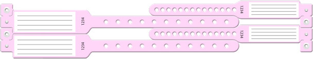 Medical ID Solutions Vinyl Mother/Baby 4-Part Set Insert Wristbands – One-Time-Use snap closure