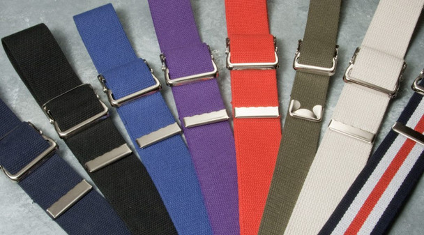 Kinsman Color Coded Cotton Gait Belt with Metal Buckle, with 52 options, for Patient Transfers and Ambulation