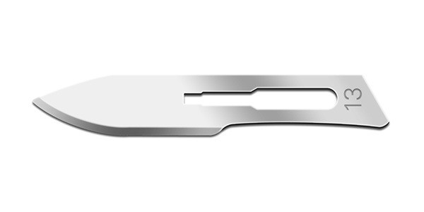Swann Morton Surgical Blades Size 13, Carbon Steel and Stainless Steel, Sterile, For Size 3 Handles