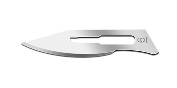 Swann Morton Surgical Blades Size 6, Carbon Steel and Stainless Steel, Sterile, For Size 3 Handles