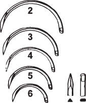 Cincinnati Keith's Straight Abdominal Suture Needles, Triangular Point, Stainless Steel, Sterile, 2 Per Pack