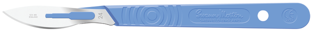 Swann Morton Disposable Scalpels Size 24, Sterile, 10 Per Box, Blue Handle, Single Use, For Surgical Use