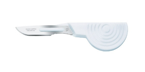 Swann Morton Disposable Finger Scalpels Size 10, Stainless Steel, Non-Sterile, 100 Per Box
