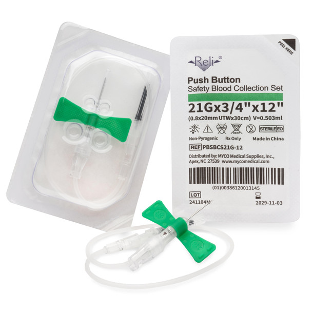 RELI Push Button Safety Blood Collection Set – 3 Configurations – Sterile and Single-Use – OEM Supply