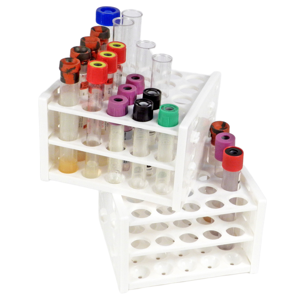 Unico T-Racks Tube Rack – 25 Place, 13-16 mm, Expandable, 2/pk for Laboratory Bench Organization