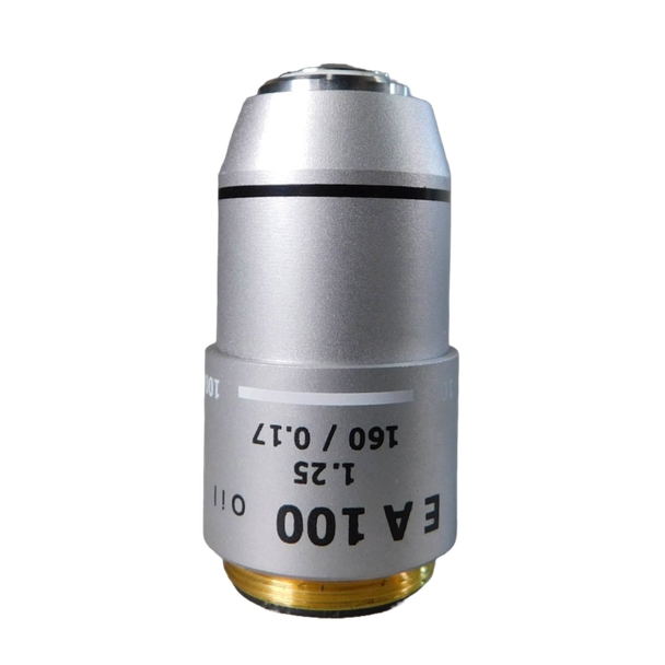 Unico 100X Din Achromat Objective for Unico Microscopes – NA 1.25, Oil, Retractable Front Lens