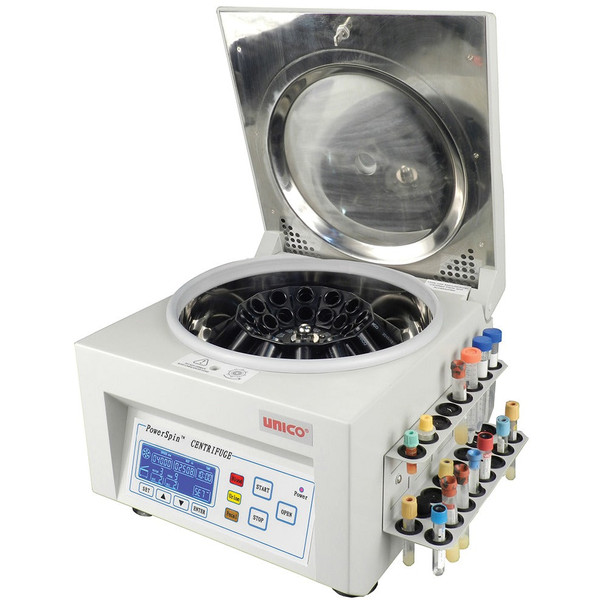 Unico PowerSpin Benchtop Centrifuge – Variable Speed 1,000-3,400 RPM with 0 RPM Safety Lid Latch