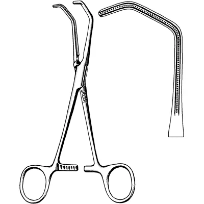 Sklar DeBakey-Beck Clamp Pediatric 6-1/2" – atraumatic, Double angled, 1x2 Teeth, Finger rings Handle