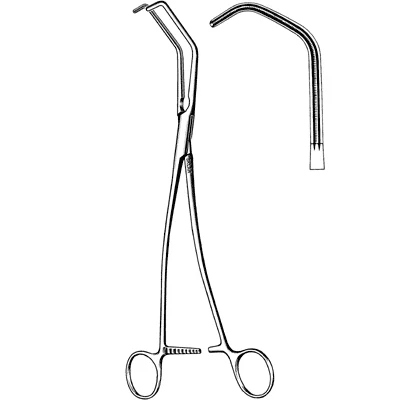 Sklar DeBakey Atraumatic Tangential Clamp – 10 in, Double angled, 1x2 Teeth, Finger rings Handle