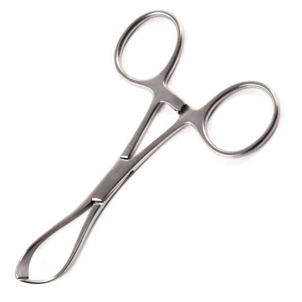 Sklar Lorna (Edna) Towel Clamp – 4 in, Curved on flat, Serrated non-perforating tips, Serrated Edge