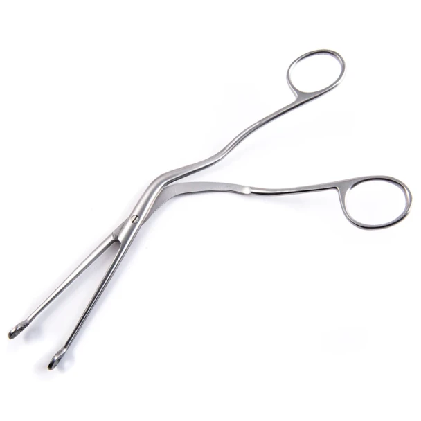 Sklar Magill Catheter Forceps – 6-1/2 in, infant, Straight jaws with angled shanks, Fenestrated