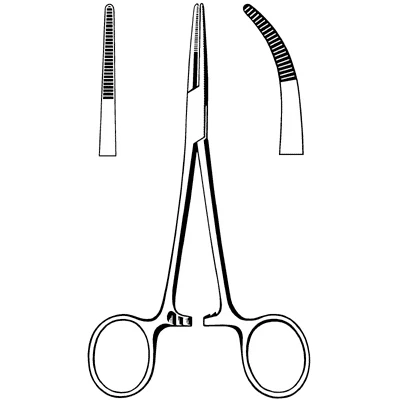 Sklar Merit Kelly Hemostatic Forceps – 5-1/2 in, Straight, Serrated Edge, Finger rings with ratchet Handle