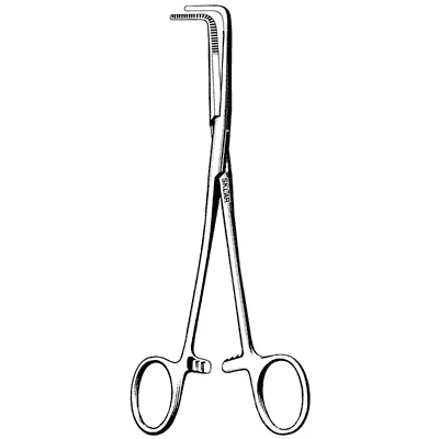 Sklar Mixter Forceps Right Angle – 7-1/4 in, Right angled (90 degrees), Serrated Edge, Finger rings Handle