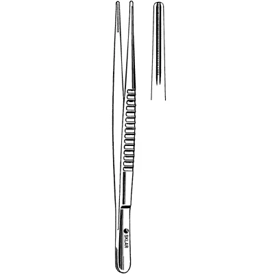 Sklar DeBakey Atraumatic Tissue Forceps – 7-3/4 in, 3.5mm Tip, Straight, 1x2 Teeth, Thumb Handle