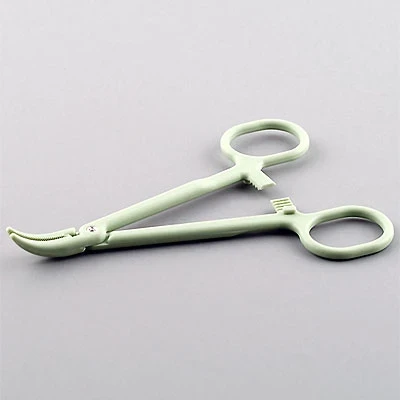 Sklar Plastic Hemostatic Forceps – 5-1/4 in, Curved, Blunt, Serrated Edge, Finger rings Handle