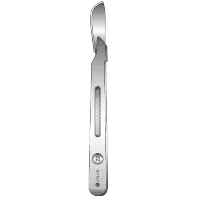 Sklar Sterile Disposable Scalpels – #22, Curved, Sharp, Blade Edge, Flat plastic Handle, Sklar OR Grade