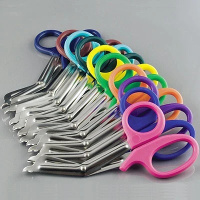 Sklar Econo Sterile Multi-Cut Utility Scissors – 7 in, Teal, Angled, Blunt/blunt (b/b), Serrated Edge