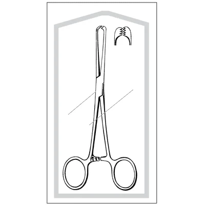 Sklar Econo Sterile Allis Tissue Forceps – 6 in, Straight, 4x5 Teeth, Finger rings with ratchet Handle