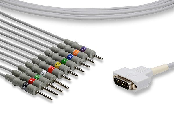 Cables & Sensors GE Healthcare Compatible Direct-Connect EKG Cable – 10 Leads Banana 11 ft