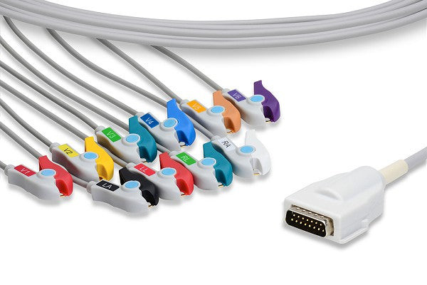 Cables & Sensors Mortara > Burdick Compatible Direct-Connect EKG Cable – 10 Leads Banana 10 ft