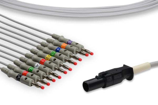 Cables & Sensors Mortara > Quinton Compatible Direct-Connect EKG Cable – 2 Configurations, Fits Q-Stress