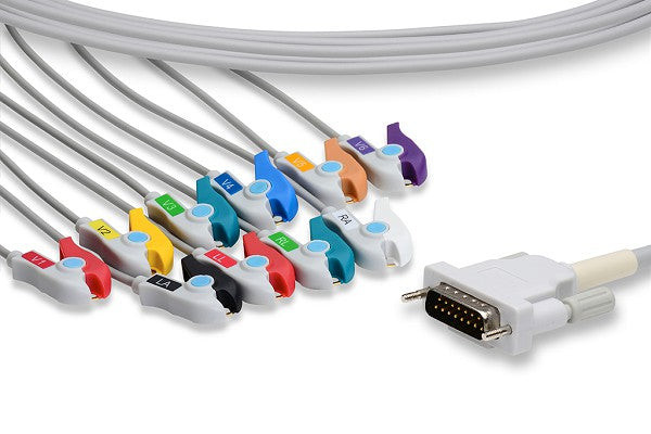 Cables & Sensors Schiller Compatible Direct-Connect EKG Cable – 10 Leads Banana 11 ft, For Patient Monitoring