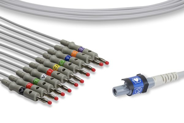 Cables & Sensors Welch Allyn Compatible Direct-Connect EKG Cable – 10 Leads Banana 6 ft, Direct Fit