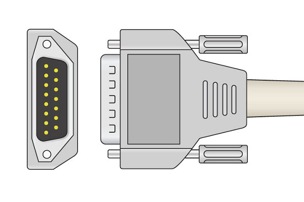Cables & Sensors Edan Compatible Direct-Connect EKG Cable – 10 Leads Banana 11 ft, For Patient Monitoring