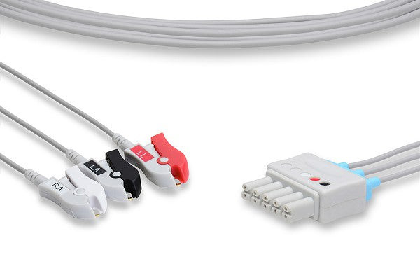 Cables & Sensors Draeger Compatible ECG Leadwire – 2 Configurations, 3 Leads Pinch/Grabber