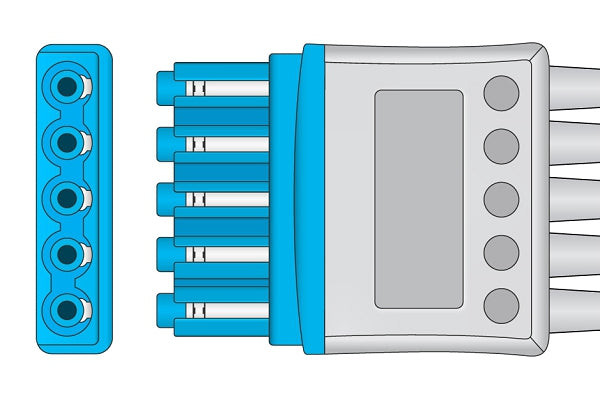 Cables & Sensors Philips Compatible ECG Leadwire – 5 Configurations, 3 Leads Pinch/Grabber