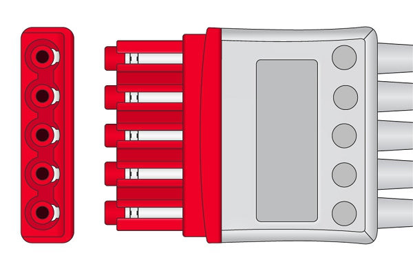 Cables & Sensors Philips Compatible ECG Leadwire – 5 Configurations, 3 Leads Pinch/Grabber