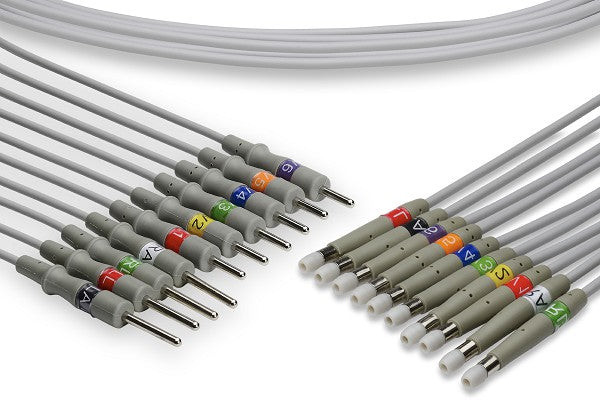 Cables & Sensors Welch Allyn Compatible EKG Leadwire – 2 Configurations, 10 Leads Banana, Fits CP 100
